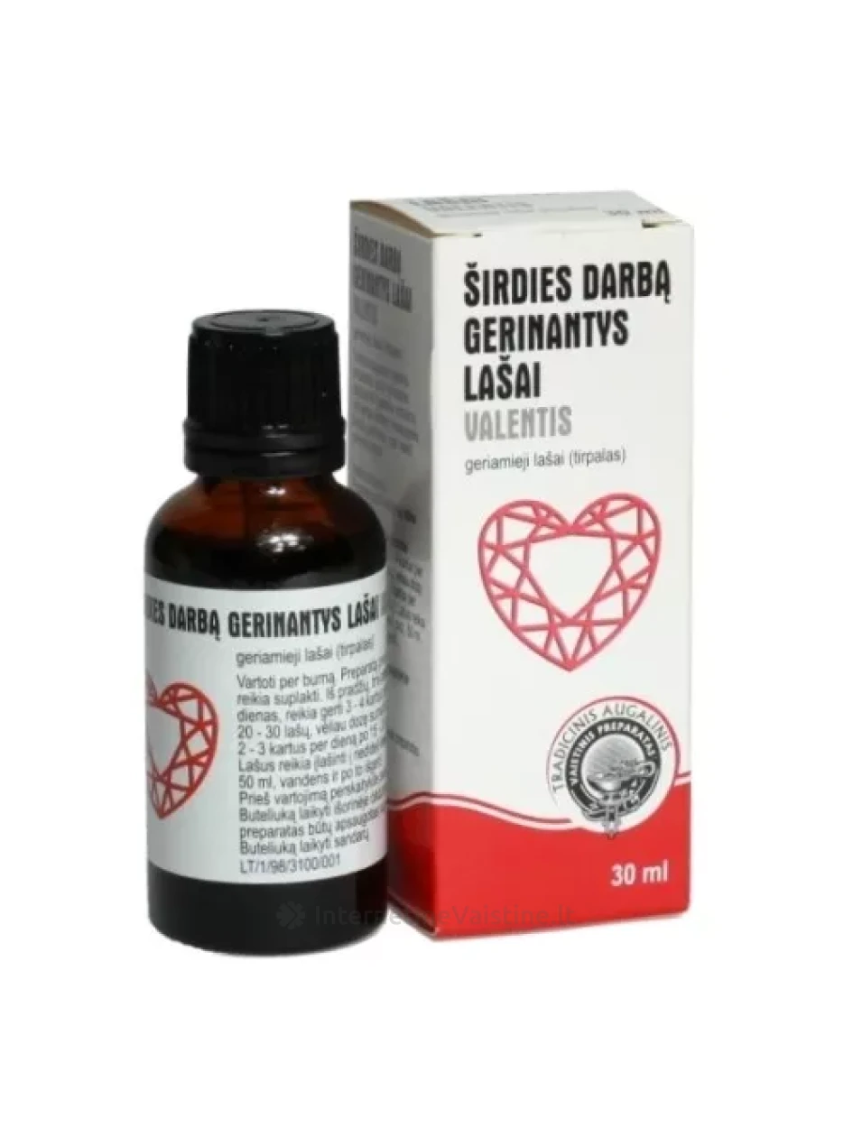 VALENTIS  Širdies darbą gerinantys lašai geriamieji lašai (tirpalas) 30 ml, Vnt | internetinevaistine.lt