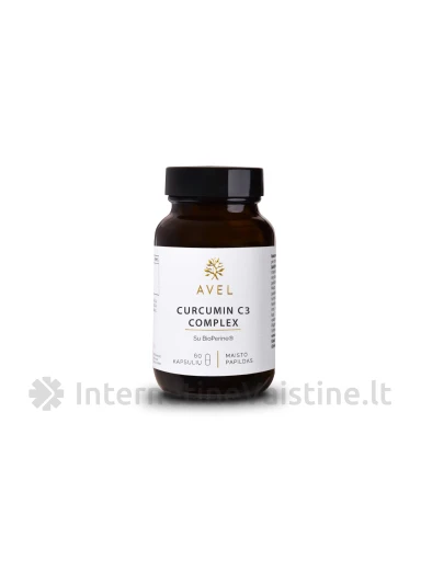AVEL Kurkuminas C3 Complex su BioPerine, 60 kapsulių | internetinevaistine.lt