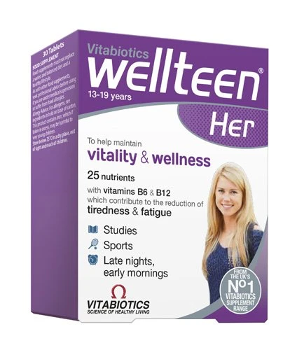 VITABIOTICS maisto papildas paauglėms WELLTEEN HER, 30 tab.