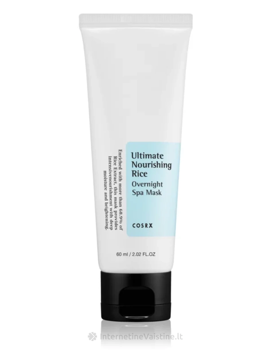 COSRX Ultimate Nourishing Rice Overhight Spa Mask kaukė nakt., 60 ml, Vnt | internetinevaistine.lt