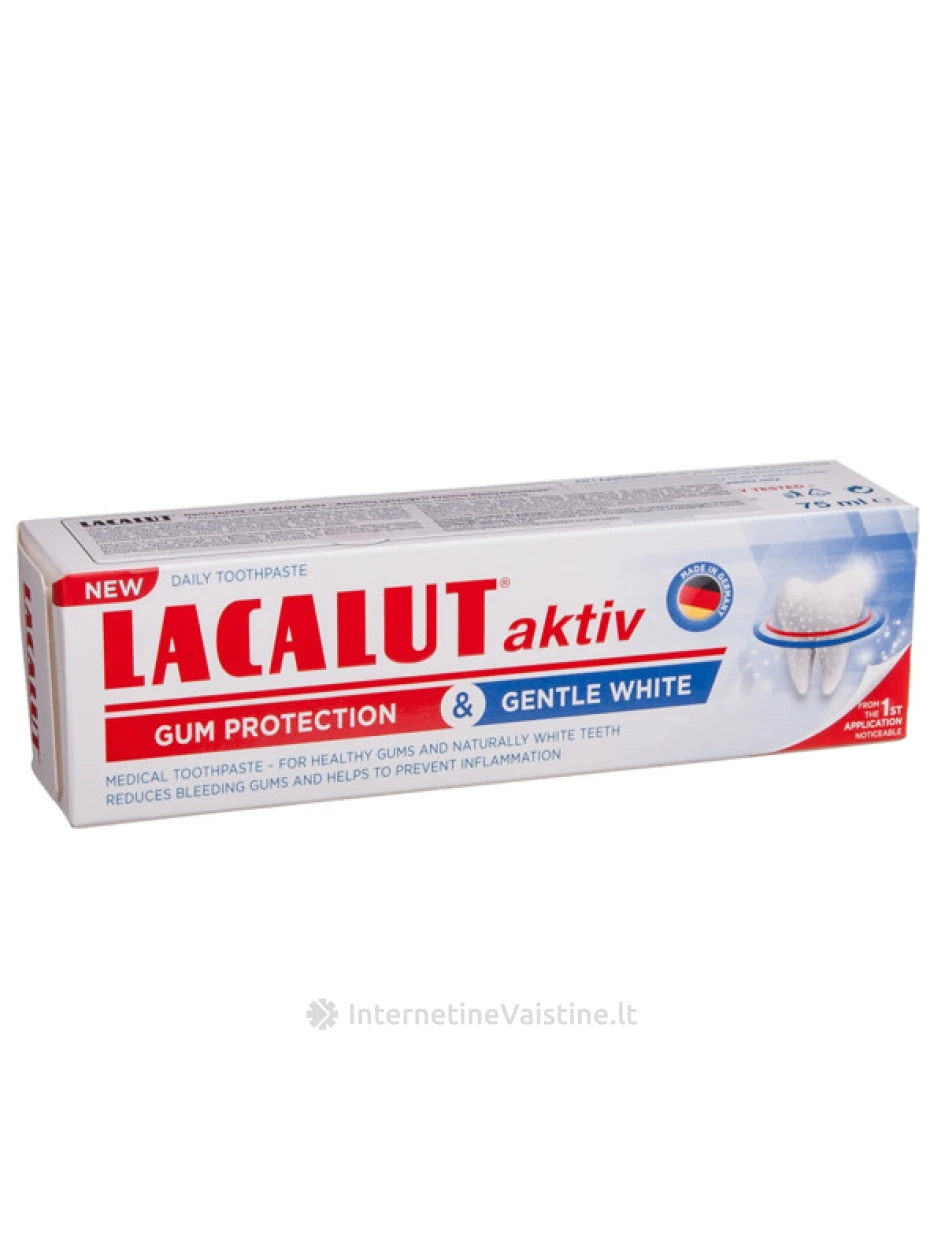 Dantų pasta LACALUT Activ dantenų apsauga ir švelnus balin., 75 ml, N1 | internetinevaistine.lt