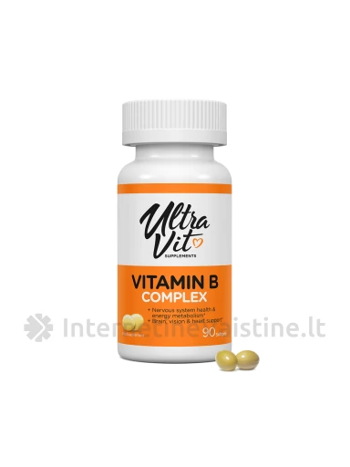 ULTRAVIT Vitamin B complex, 90 minkštųjų kapsulių | internetinevaistine.lt