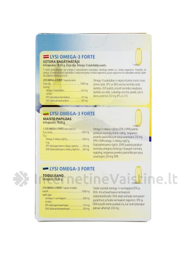 Lysi OMEGA-3 FORTE - žuvų taukai, N64 | internetinevaistine.lt