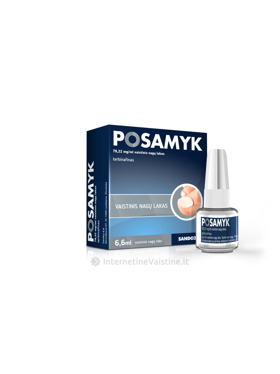 POSAMYK 78,22 mg/ml vaistinis nagų lakas 6,6 ml, 6 ml | internetinevaistine.lt