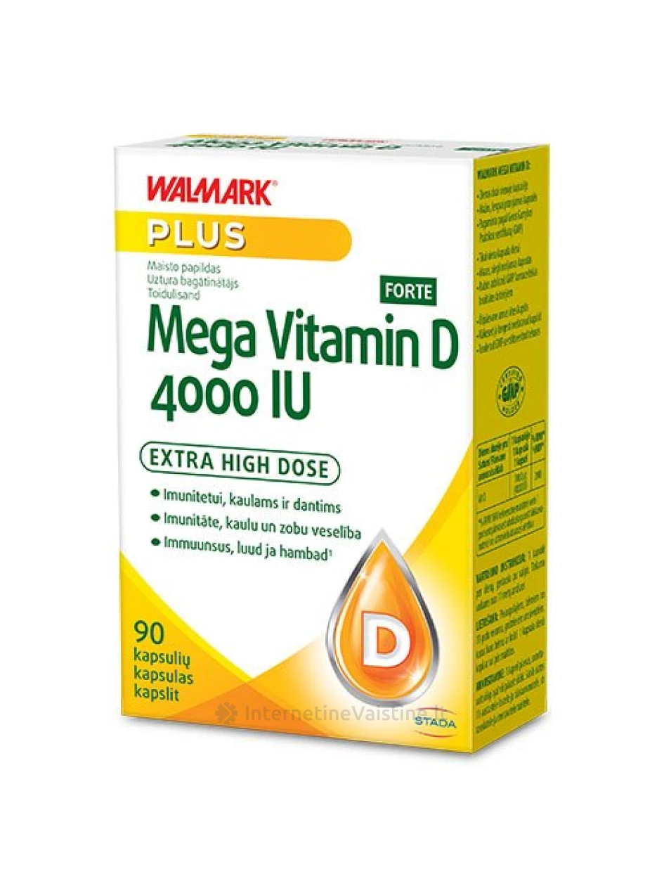 MEGA VITAMIN D 4000IU forte kaps. N90, 90 vnt. | internetinevaistine.lt