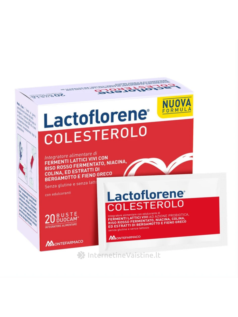 LACTOFLORENE maisto papildas milteliais COLESTEROLO, N20 | internetinevaistine.lt