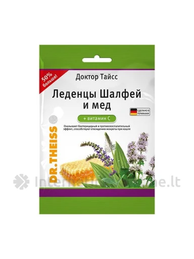 DR.THEISS, šalavijų ir medaus ledinukai su vitaminu C, 75 g, Vnt | internetinevaistine.lt