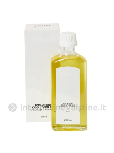Jökull Icelandic Cod Liver Oil- Islandiški žuvų taukai iš menkių kepenų, 240ml | internetinevaistine.lt