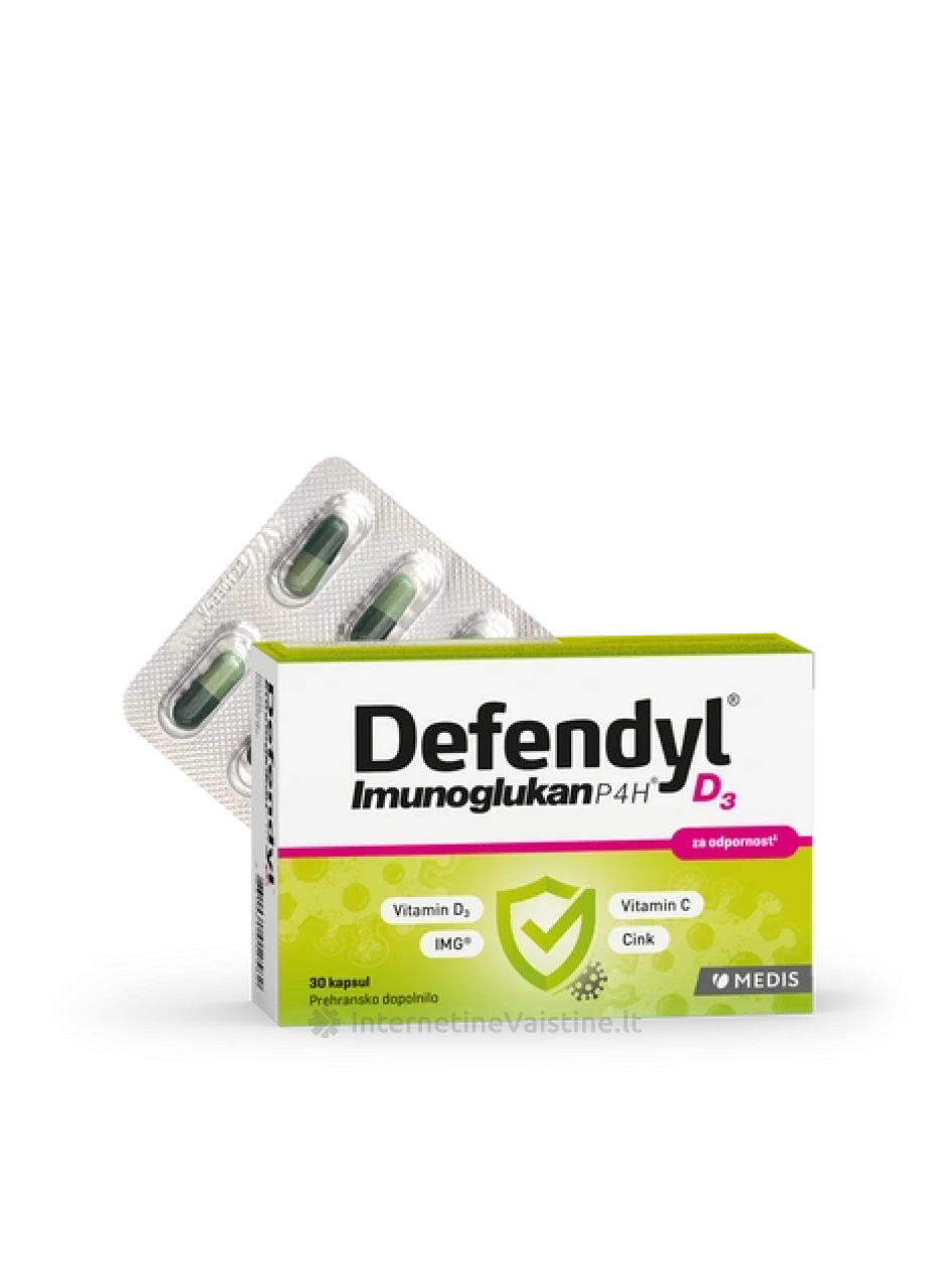 DEFENDYL-IMUNOGLUKAN P4H D3 kaps., N30 | internetinevaistine.lt
