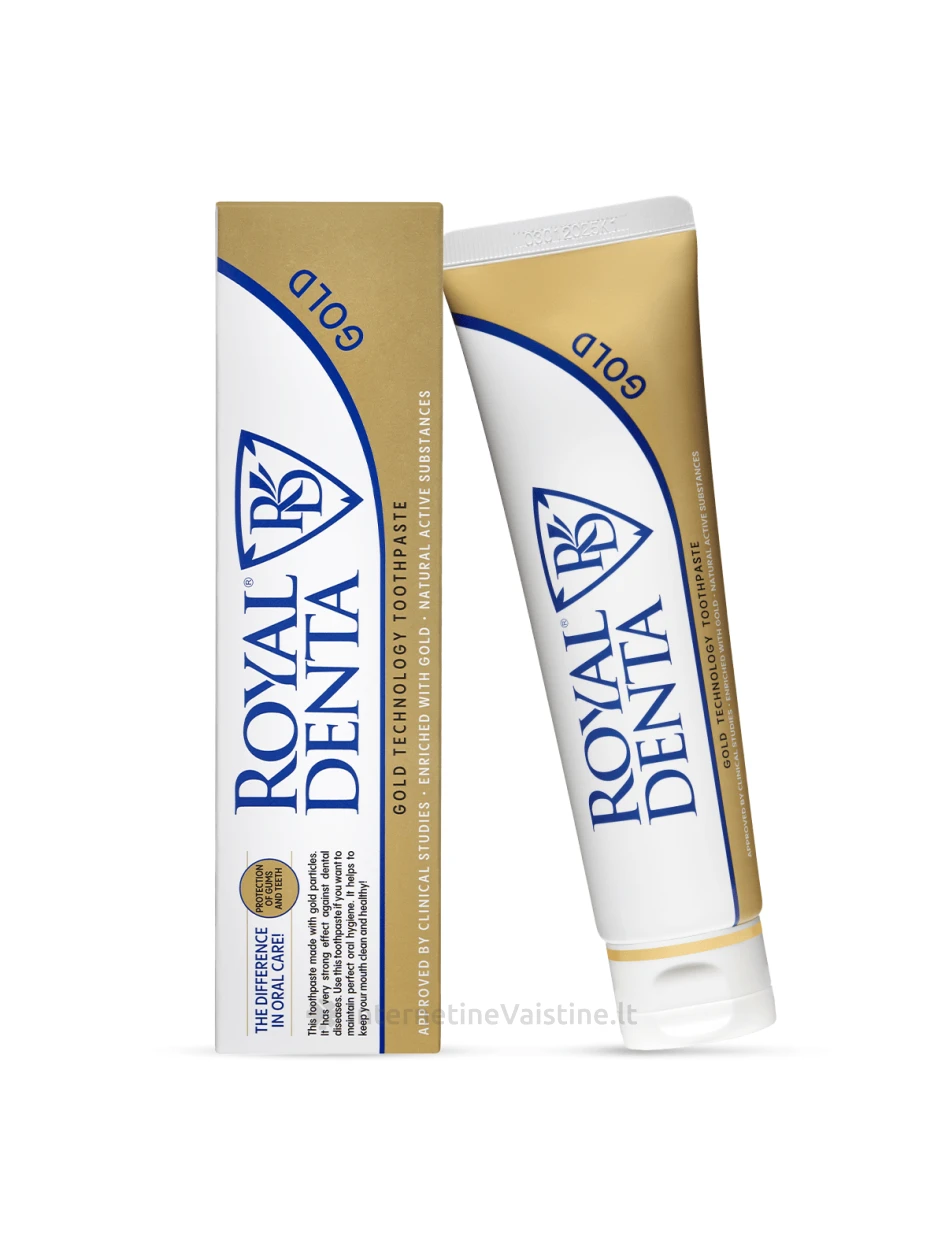 ROYAL DENTA dantų pasta su auksu dantenų stiprinimui GOLD, 130 g, 130 g | internetinevaistine.lt