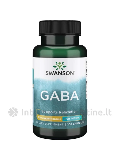 SWANSON, GABA 500MG, 100 kapsulių, N1 | internetinevaistine.lt