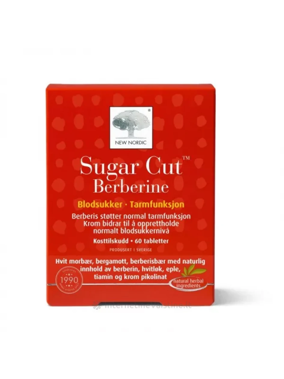 NEW NORDIC SUGAR cut BERBERINE tab. N60 | internetinevaistine.lt