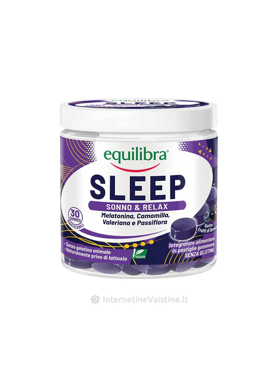 EQUILIBRA SLEEP guminukai miegui ir atsipalaidavimui N30 | internetinevaistine.lt