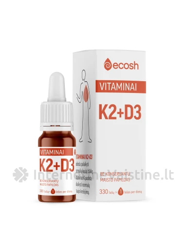 ECOSH vit. K2(45μg) + D3(2000IU, 50μg), 10ml | internetinevaistine.lt