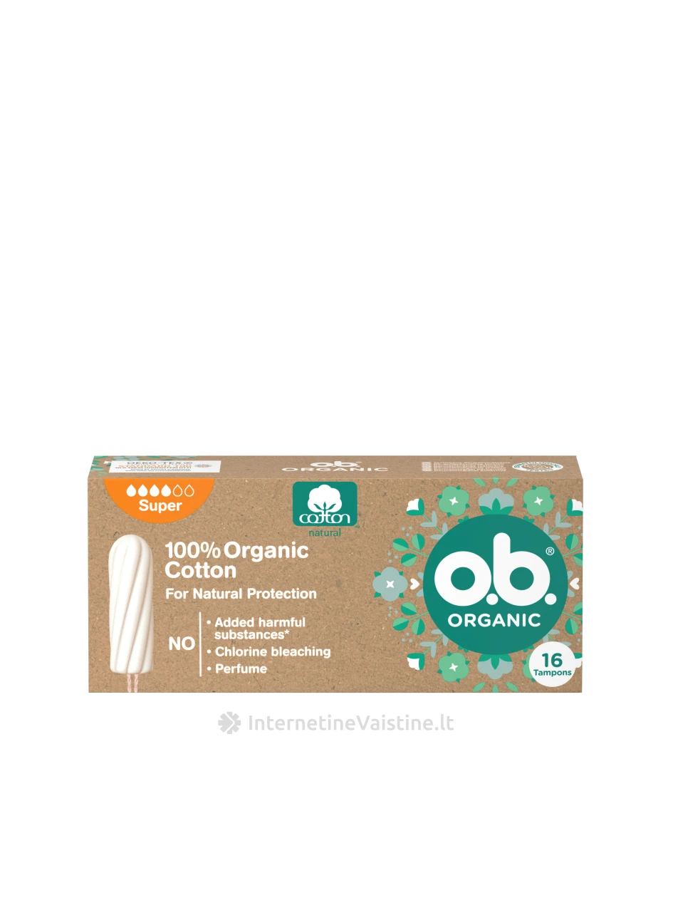 Tamponai O.B. Organic Super 16 vnt., 16vnt. | internetinevaistine.lt