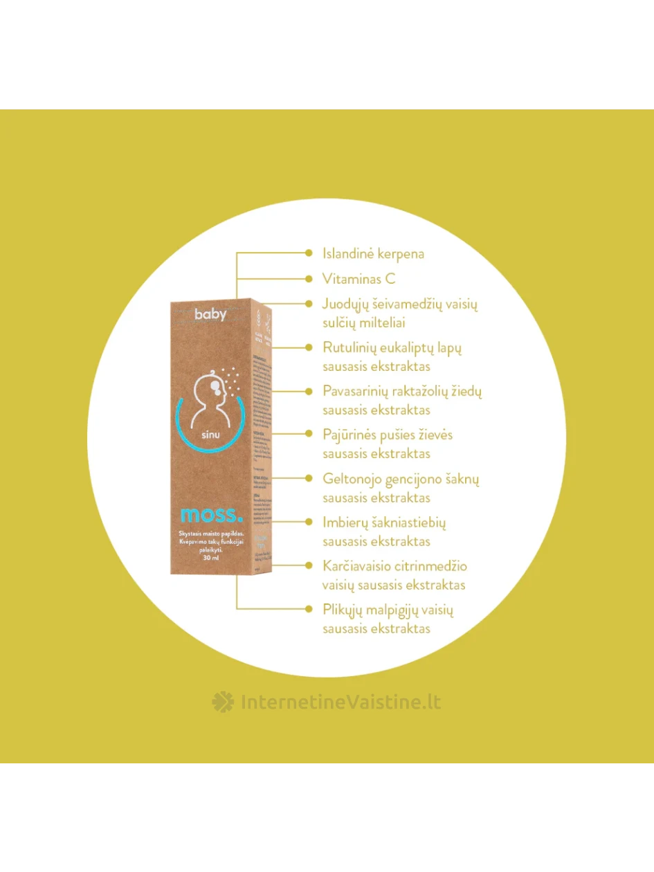SINUMOSS BABY, geriamieji lašai, 30 ml | internetinevaistine.lt