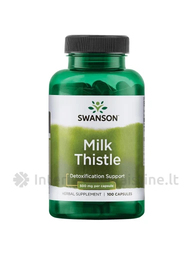 SWANSON, Milk Thistle (Tikrasis margainis), 100 kapsulių, N1 | internetinevaistine.lt
