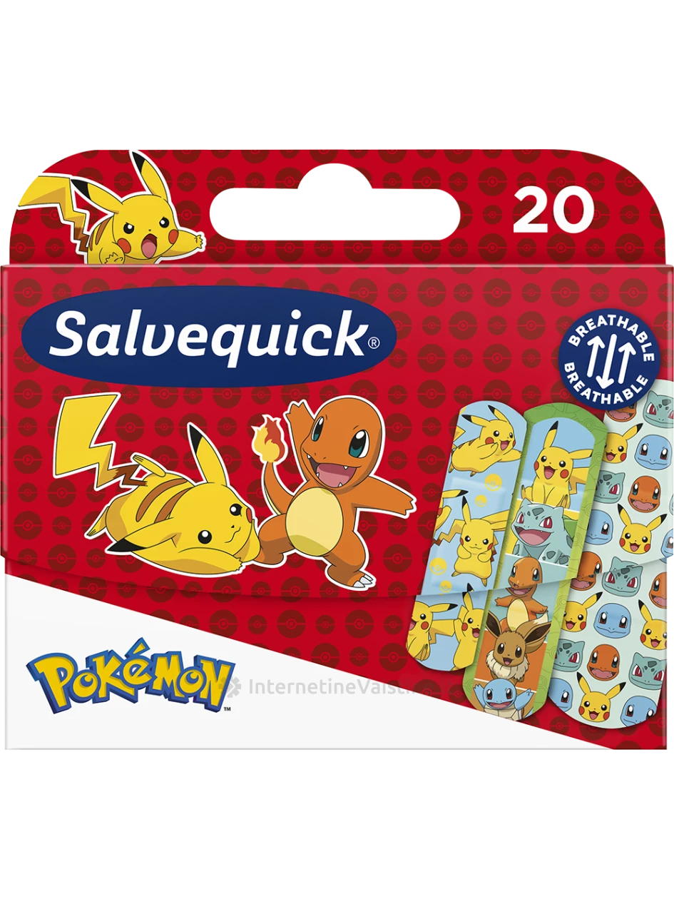 SALVEQUICK pleistrai vaikams Pokemon N20 | internetinevaistine.lt