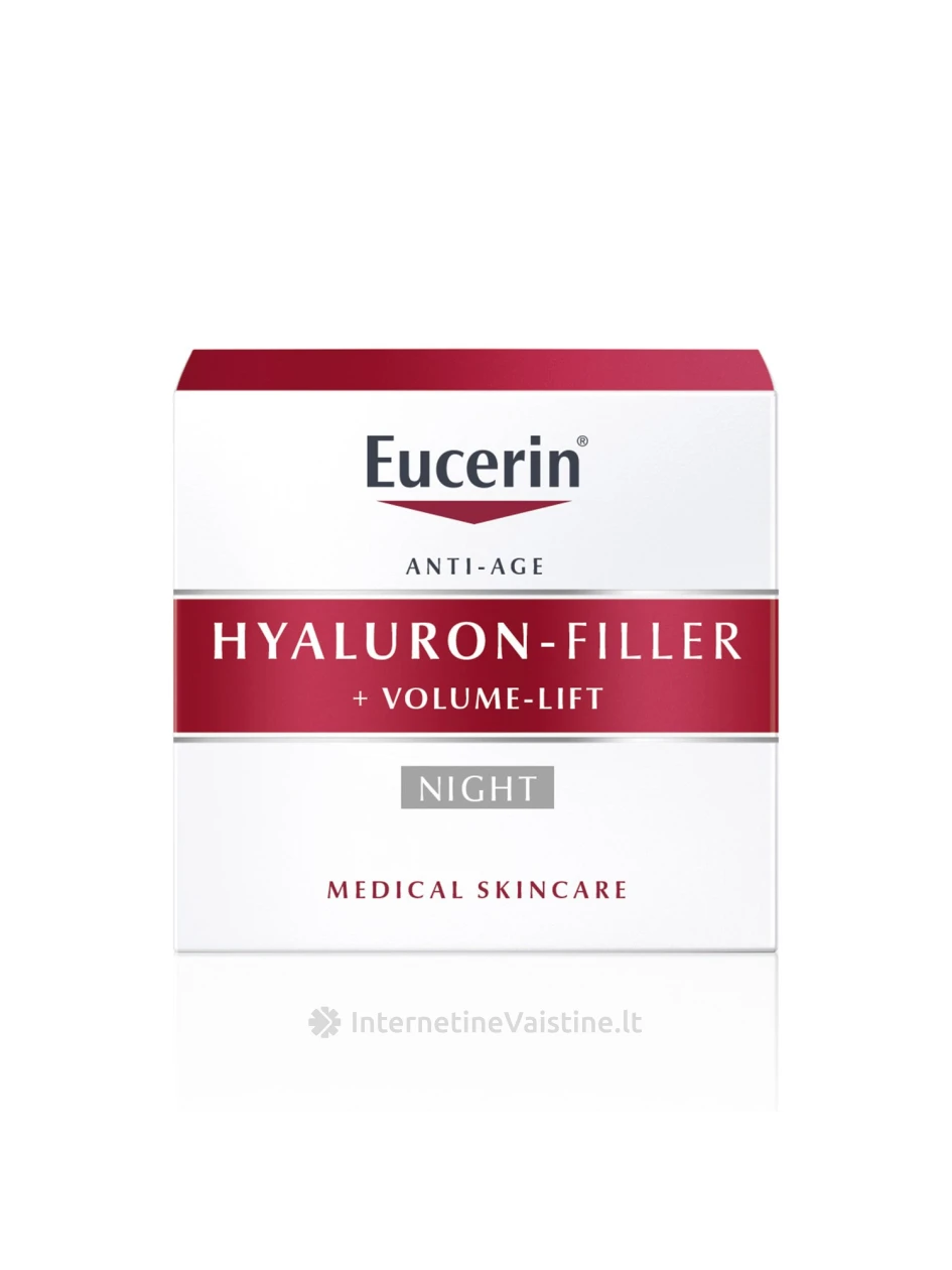 EUCERIN naktinis kremas HYALURON FILLER + VOLUME – LIFT 50 ml (89763) | internetinevaistine.lt