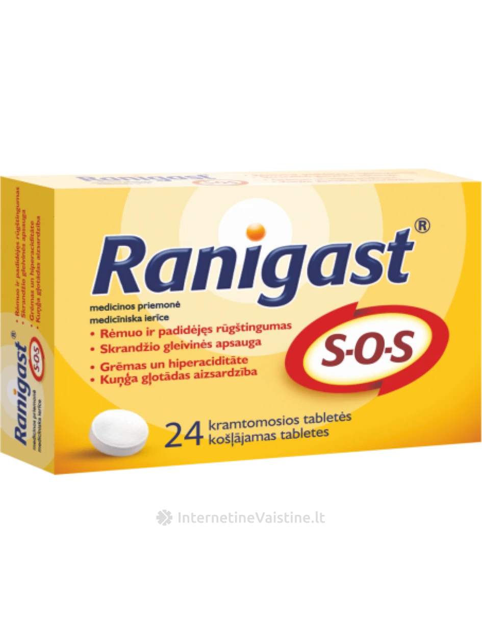 RANIGAST S-O-S, 24 kramtomosios tabletės, 24 vnt. | internetinevaistine.lt
