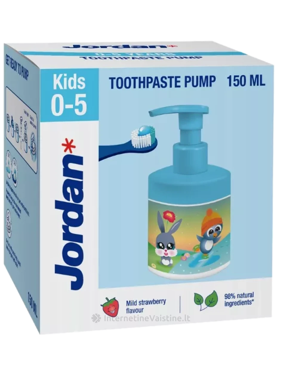 JORDAN Kids Pump (0-5) dantų pasta, 150 ml, Vnt | internetinevaistine.lt