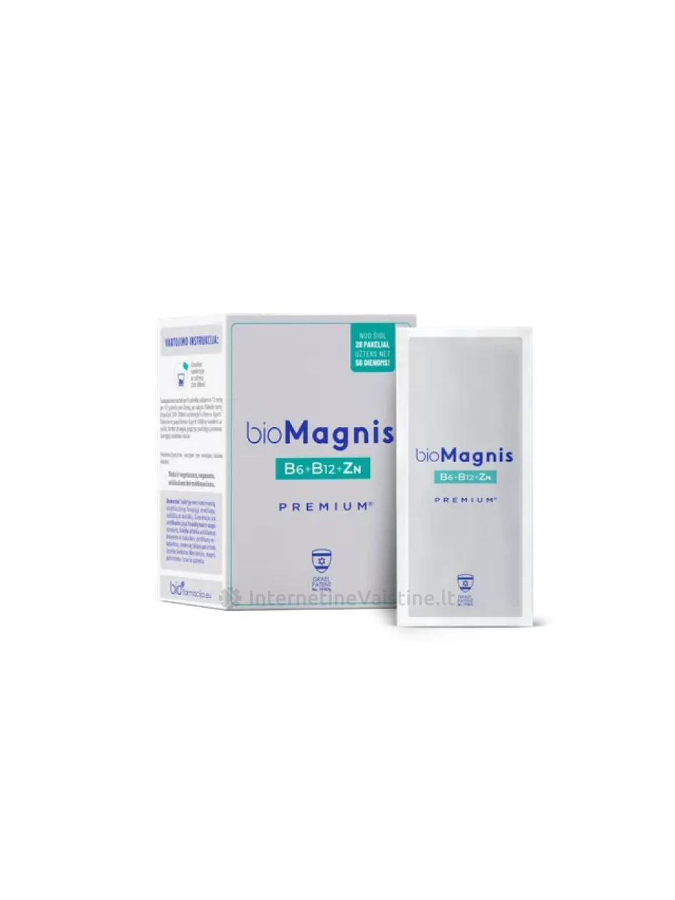bioMagnis B6 premium, 20 pakelių | internetinevaistine.lt