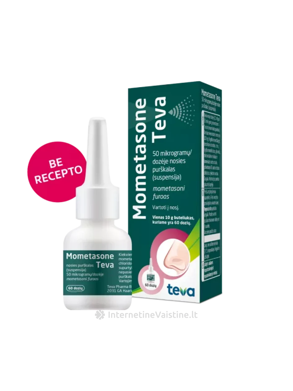 MOMETASONE TEVA 50 mcg/dozėje nosies purškalas 60 dozių | internetinevaistine.lt