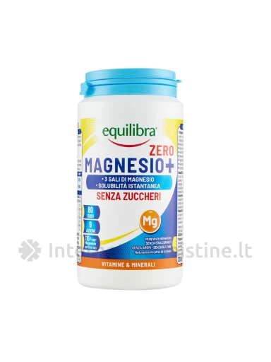 Spustelėkite norėdami padidinti EQUILIBRA, 3 magnio druskos Magnesium+ ZERO magnis be cukr., 200 g, Vnt | internetinevaistine.lt