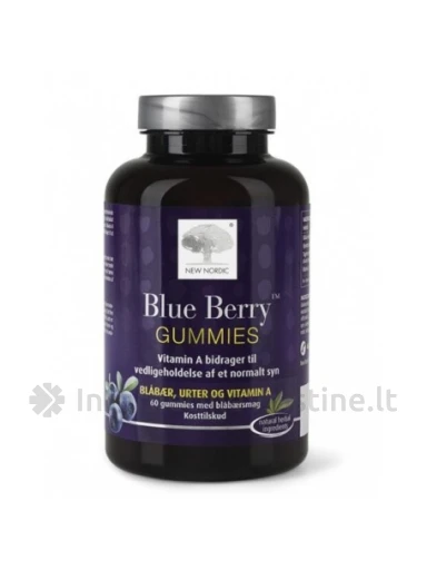 NEW NORDIC BLUE BERRY Gummies guminukai N60, 60 vnt. | internetinevaistine.lt