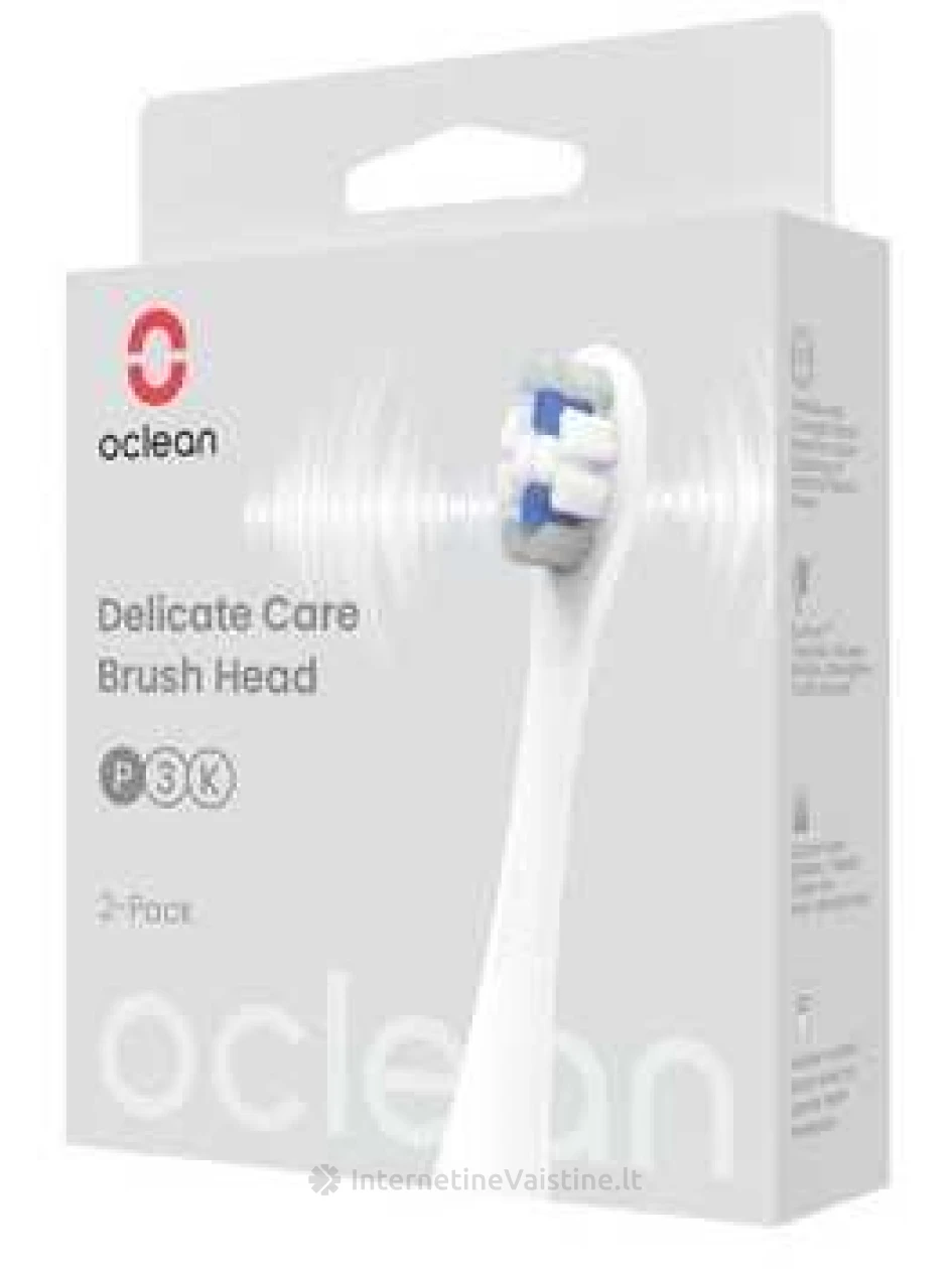 OCLEAN Smaller Brush Head 2 pcs P3K4 Grey elektrinui dantų šep. galvutės N2 | internetinevaistine.lt