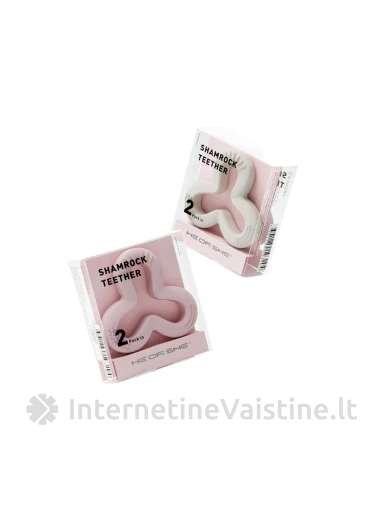 HEORSHE Silikoninis kramtukas Shamrock Balta + Rožinė 2 vnt., N1 | internetinevaistine.lt