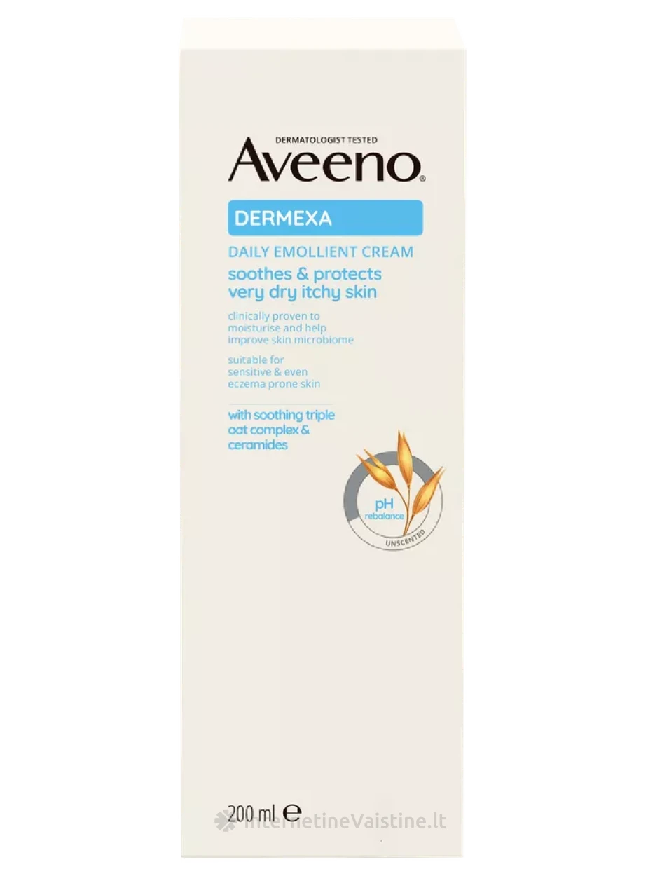 AVEENO Dermexa Daily Emollient bekvapis kūno kremas, 200 ml, Vnt | internetinevaistine.lt