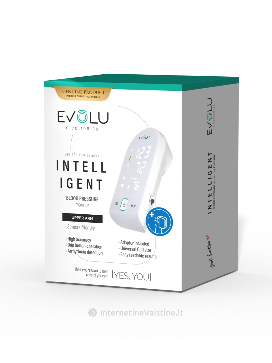 EVOLU Intelligent Kraujo spaudimo matuoklis, Vnt | internetinevaistine.lt