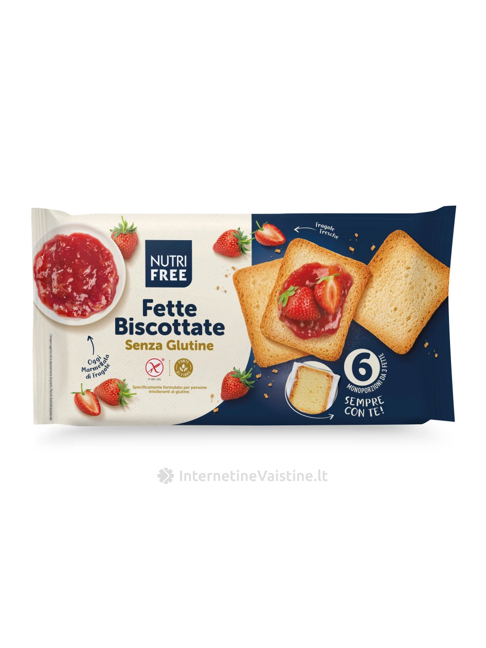 NUTRIFREE FETTE BISCOTTATE - džiūvėsiai be glitimo, 225g | internetinevaistine.lt