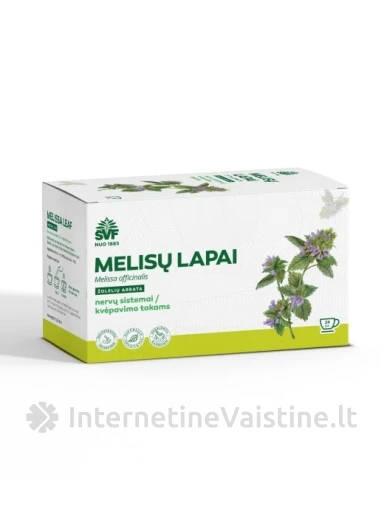 ARBATA MELISŲ LAPAI (FOLIUM MELISSAE) 1.5G N24 | internetinevaistine.lt