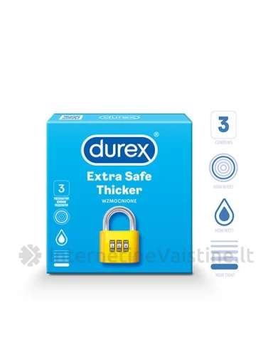 PREZ. DUREX EXTRA SAFE N3, 3 vnt. | internetinevaistine.lt