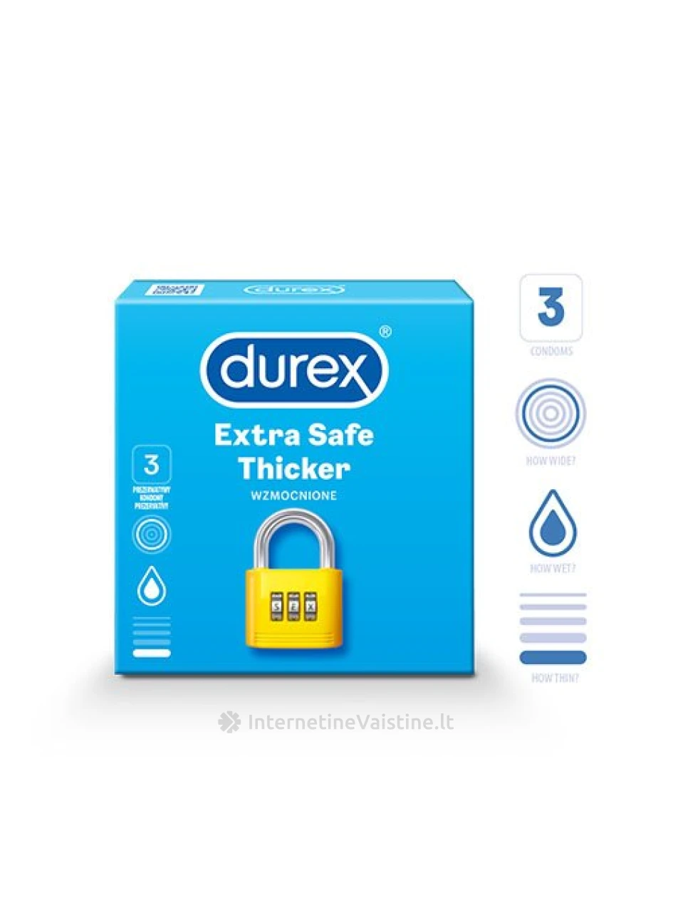 PREZ. DUREX EXTRA SAFE N3, 3 vnt. | internetinevaistine.lt