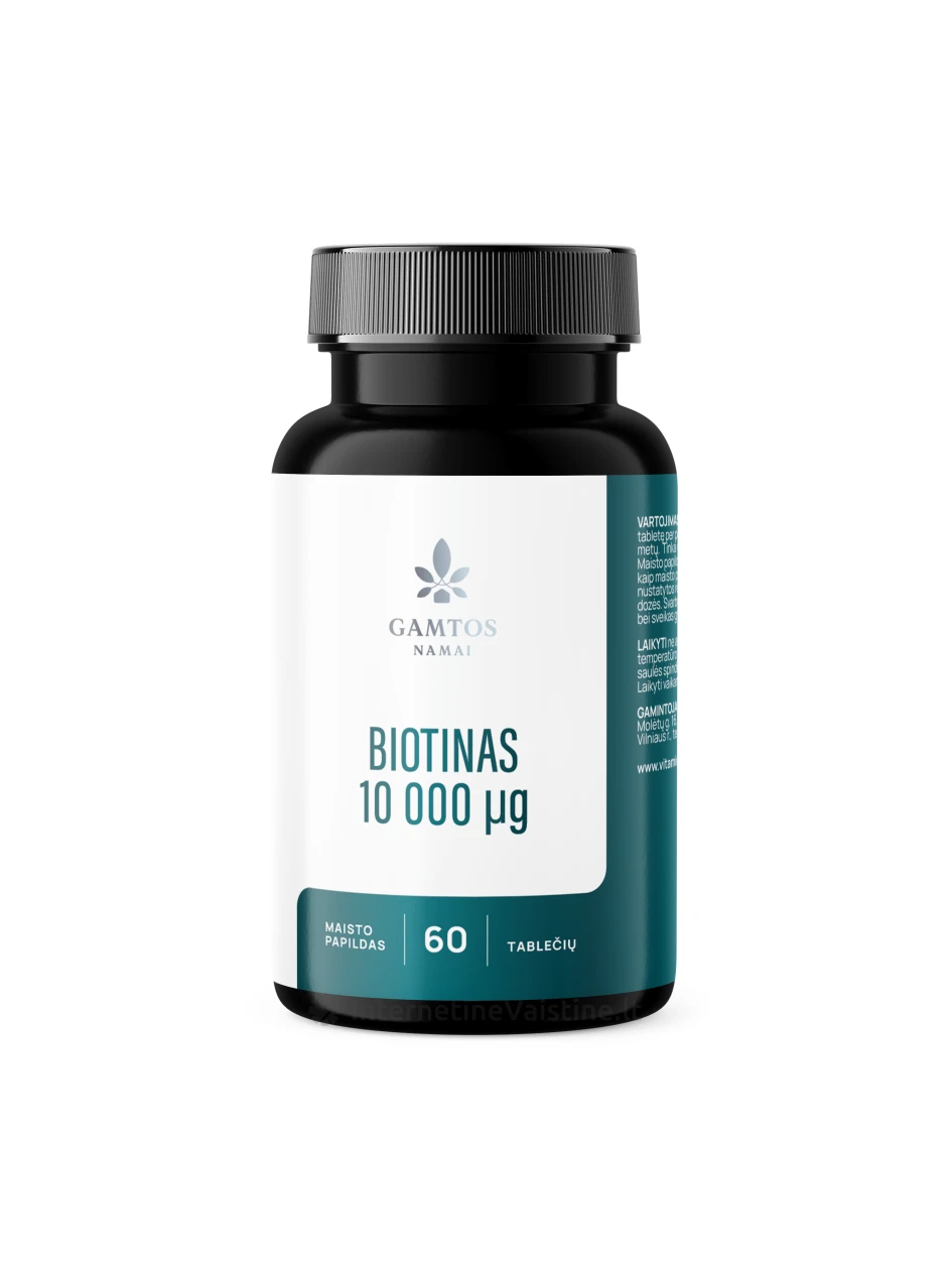 BIOTINAS 10000 tab. N60, 60 vnt. | internetinevaistine.lt