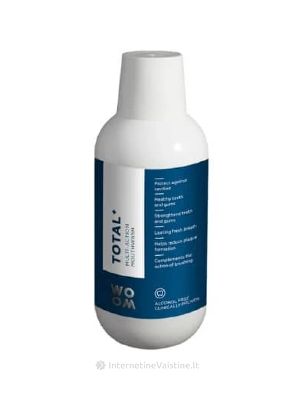 WOOM daugiafunkcis burnos skalavimo skystis TOTAL +, 500 ml, Vnt | internetinevaistine.lt