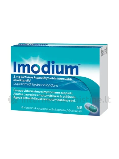 IMODIUM 2 mg kietosios kapsulės, N6 | internetinevaistine.lt