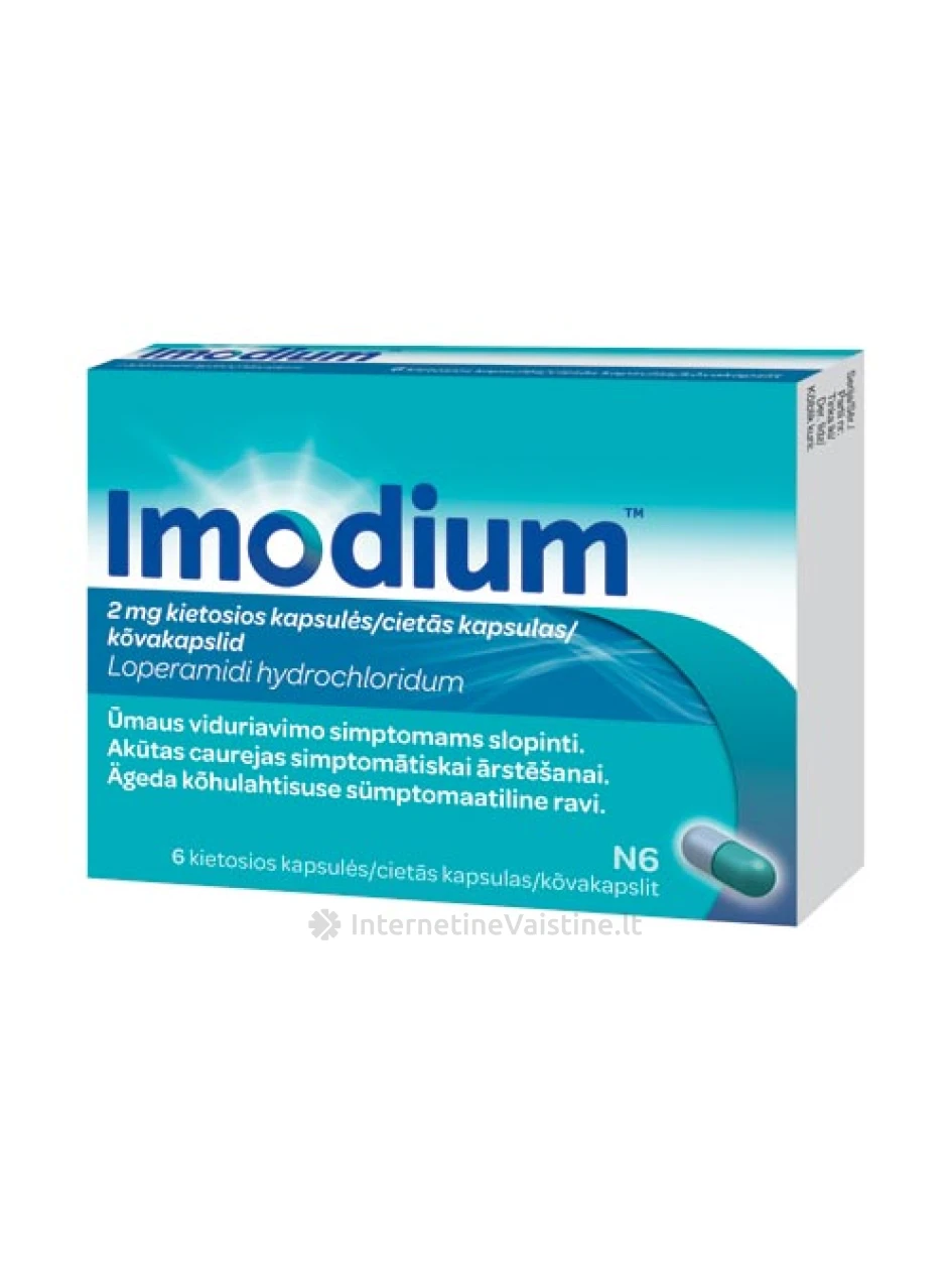 IMODIUM 2 mg kietosios kapsulės, N6 | internetinevaistine.lt