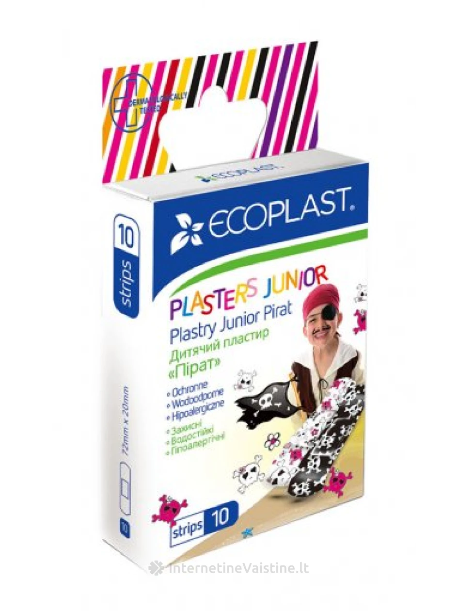 NORDEPLAST EcoPlast Piratas vaikams, N10, 10 vnt. | internetinevaistine.lt