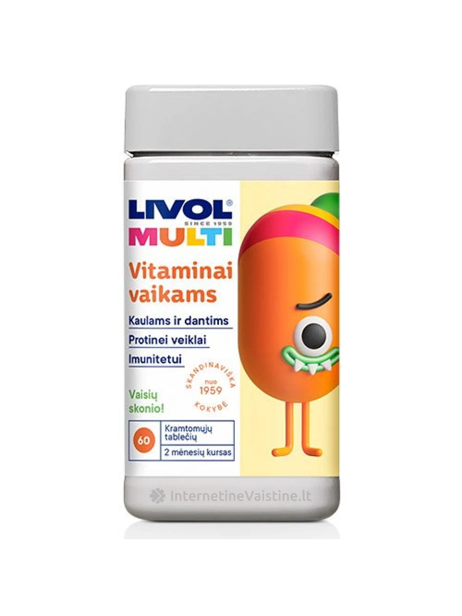 LIVOL MULTI TOTAL vaikams vaisių skonio tab., N60 | internetinevaistine.lt