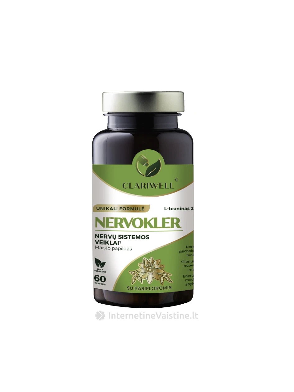 CLARIWELL NERVOKLER kaps. N60, 60 vnt. | internetinevaistine.lt