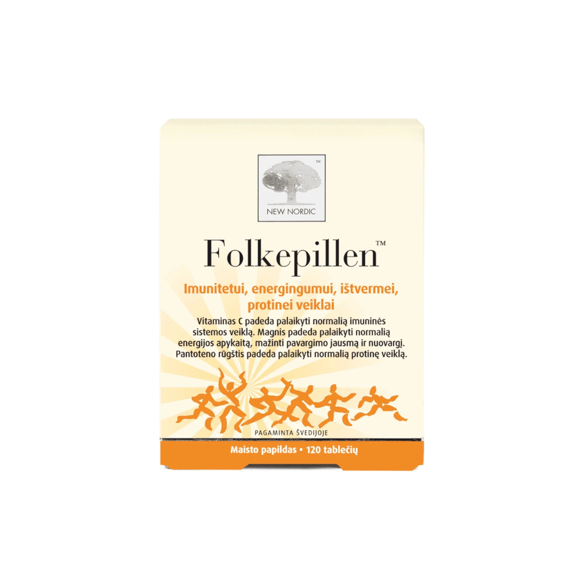 NEW NORDIC maisto papildas FOLKEPILLEN, 120 tab.