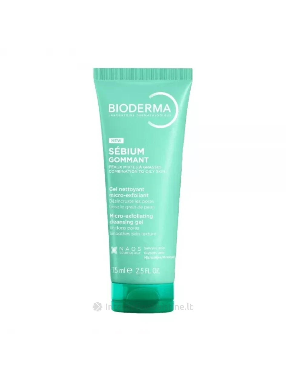 BIODERMA veido šveitiklis SEBIUM GOMMANT, 75 ml | internetinevaistine.lt