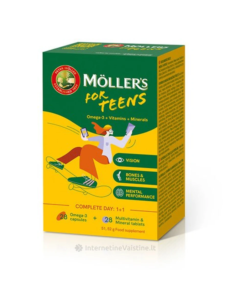 MOLLER`S For Teens tab./kaps. N28+28 | internetinevaistine.lt