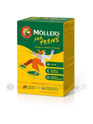 MOLLER`S For Teens tab./kaps. N28+28 | internetinevaistine.lt