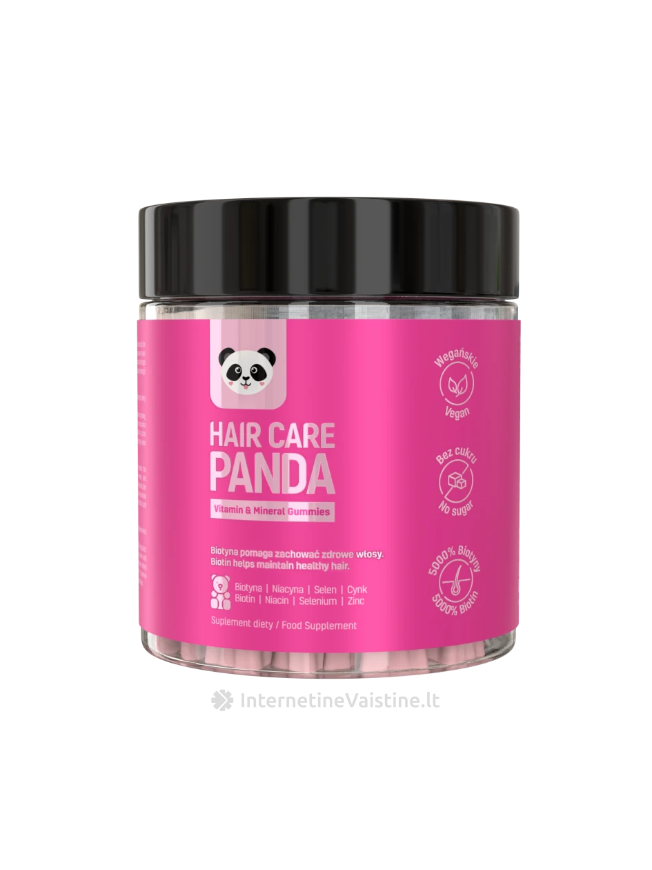 HAIR CARE PANDA guminukai vegan. plauk. be cukr. N60 (300g) | internetinevaistine.lt