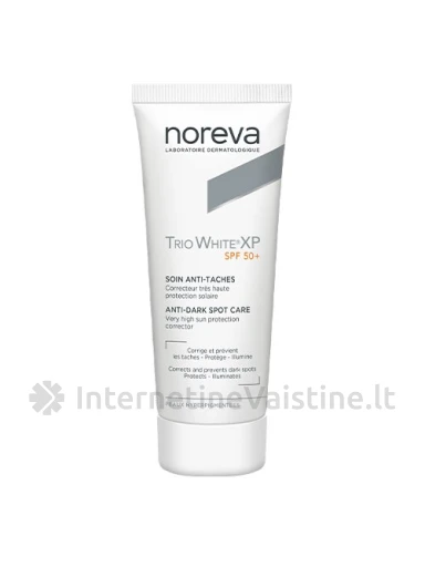 NOREVA Pigmentines dėmes mažinantis kremas TRIO WHITE XP SPF 50+, 40 ml, Vnt | internetinevaistine.lt